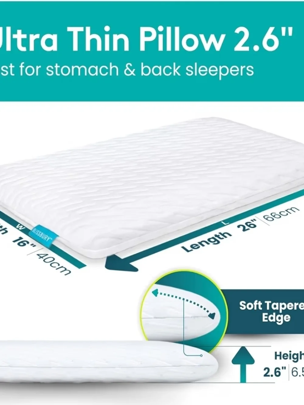 BLISSBURY King Stomach Sleeping Pillow